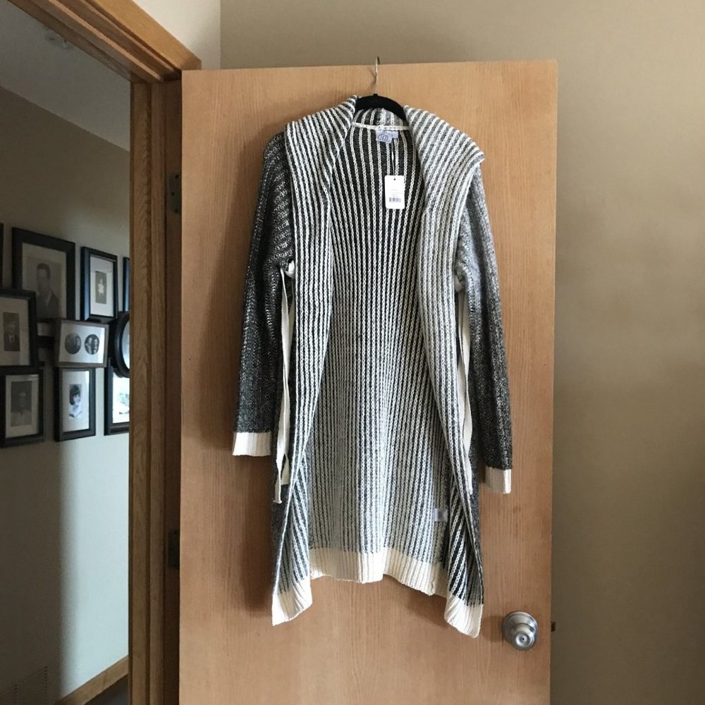 Long Cardigan Laced Sweater